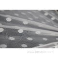 Nylon Spandex White Dots Mesh Fabric